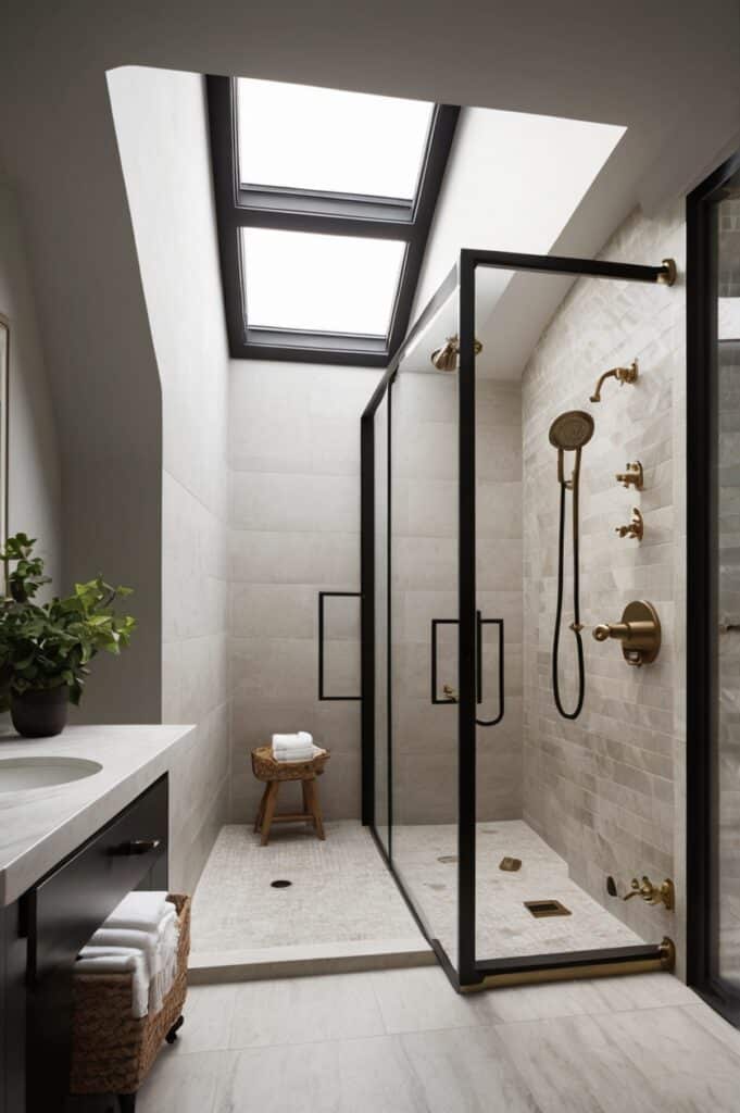 Walk-In Shower Under the Stairs