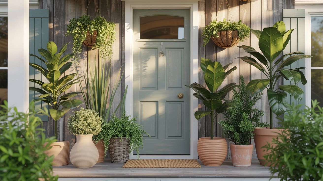 Faux Plants for Front Porch