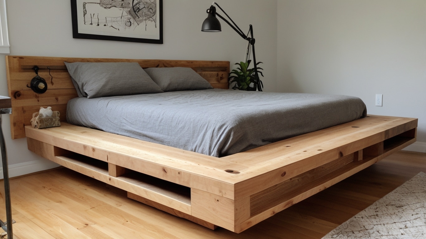 Build a DIY Platform Bed With Floating Nightstands