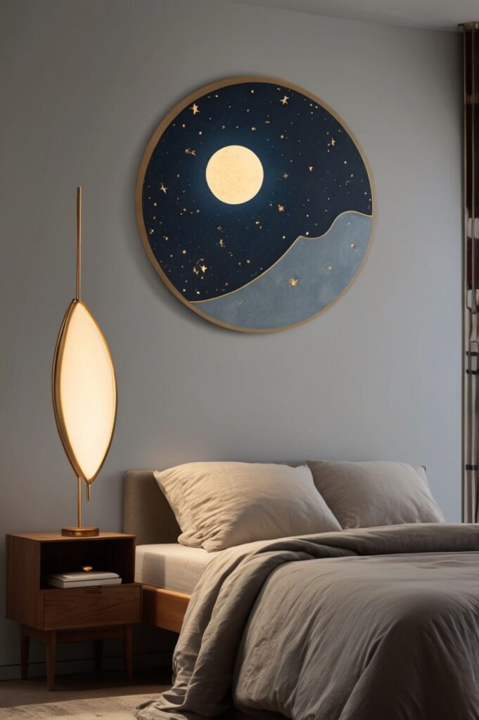Crescent Wall Hugger Lamp with Shadow Play