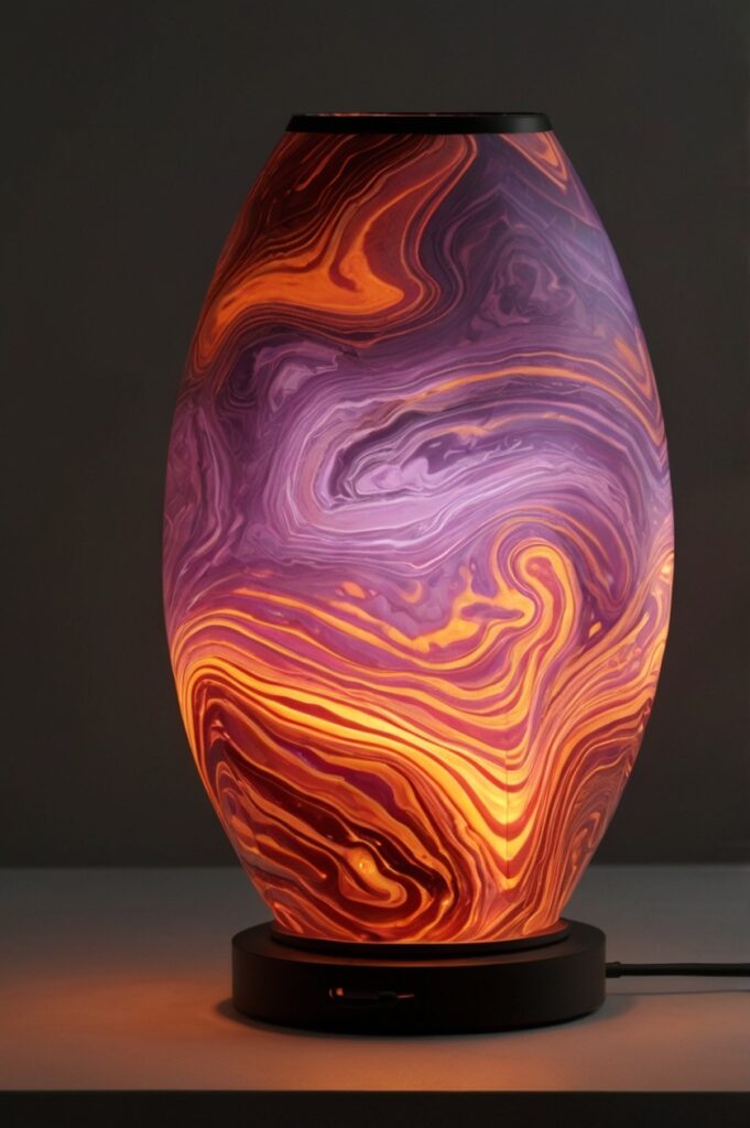 Lava Pulse Bedside Lamp with Thermal Glow Waves