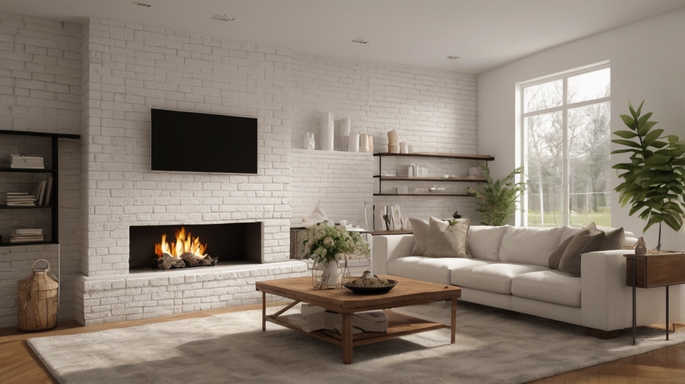 White Brick Fireplace Ideas