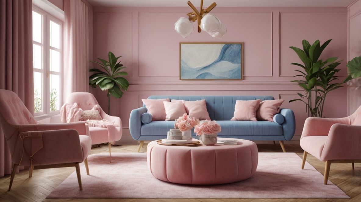 Pink and Blue Living Room Ideas