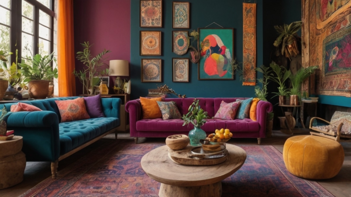 Bohemian Jewel Tone Living Room Ideas for Vibrant Home Decor