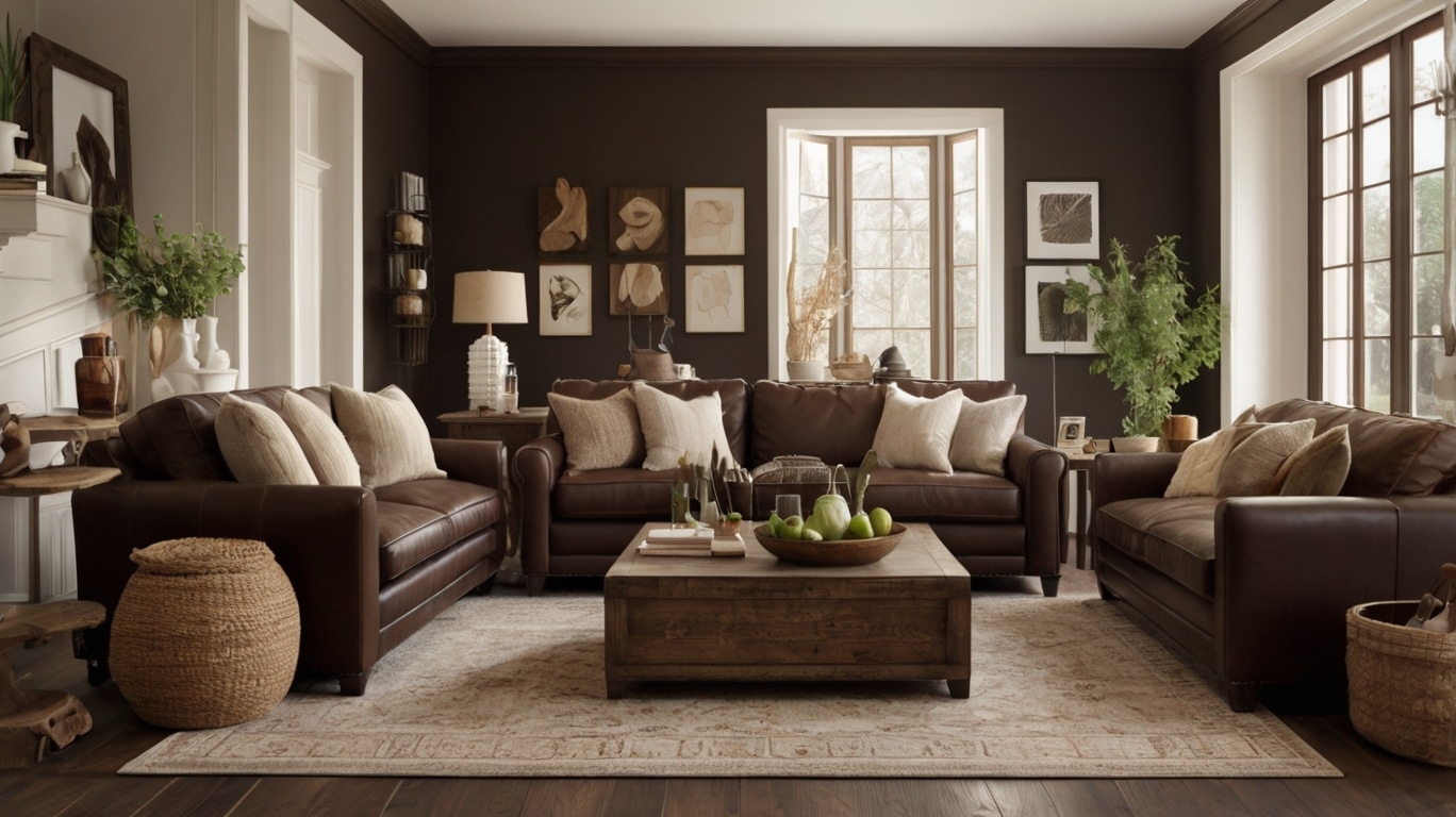 Dark Brown Couch Living Rooms Ideas