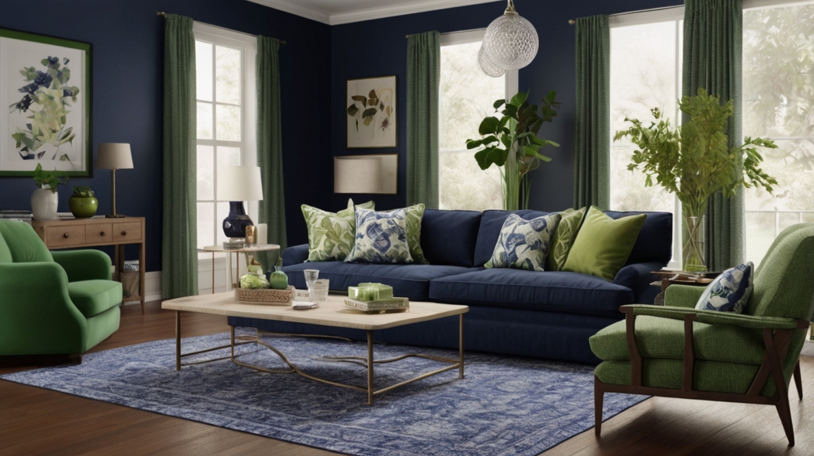 Navy Blue and Green Living Room Ideas