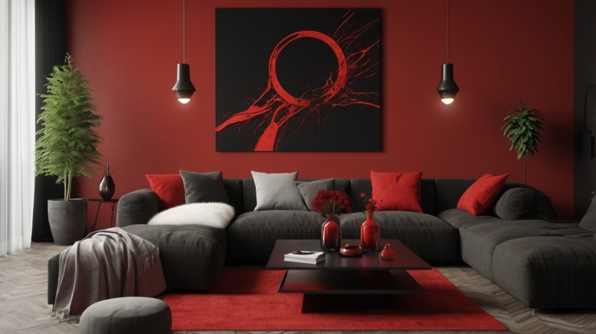 Red and Black Living Room Ideas