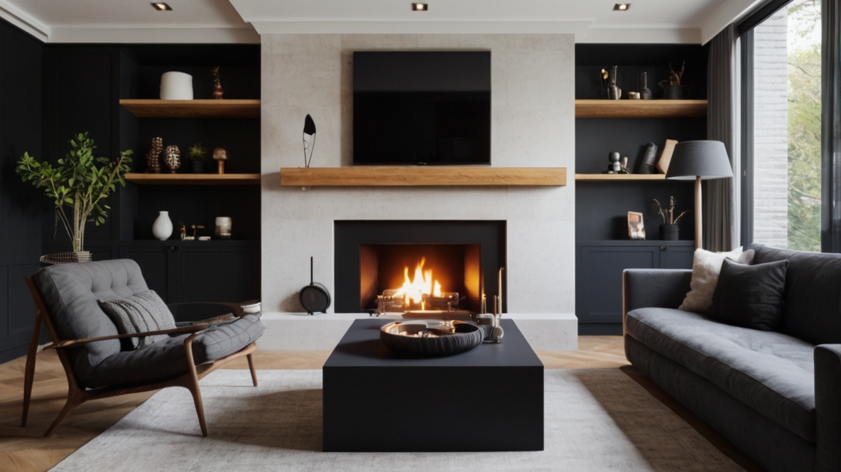 Black Fireplace Living Room Ideas