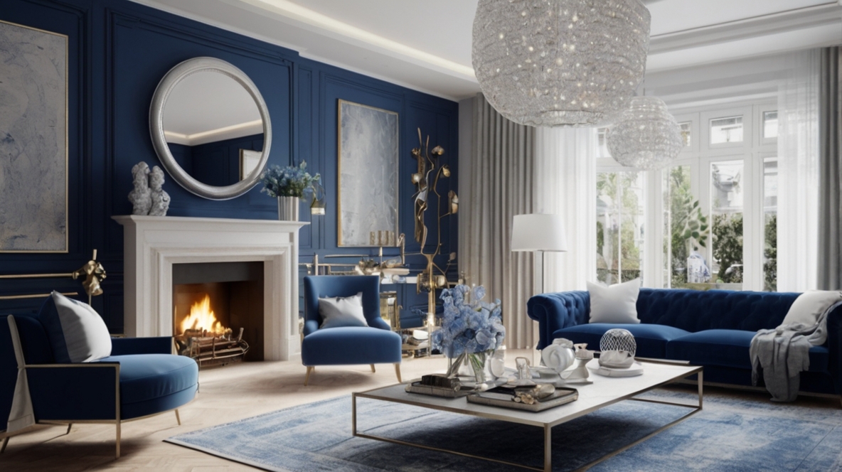 Blue and Silver Living Room Ideas