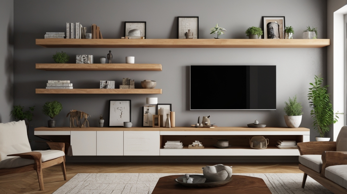 Floating Shelves That Make Living Room Walls Pop