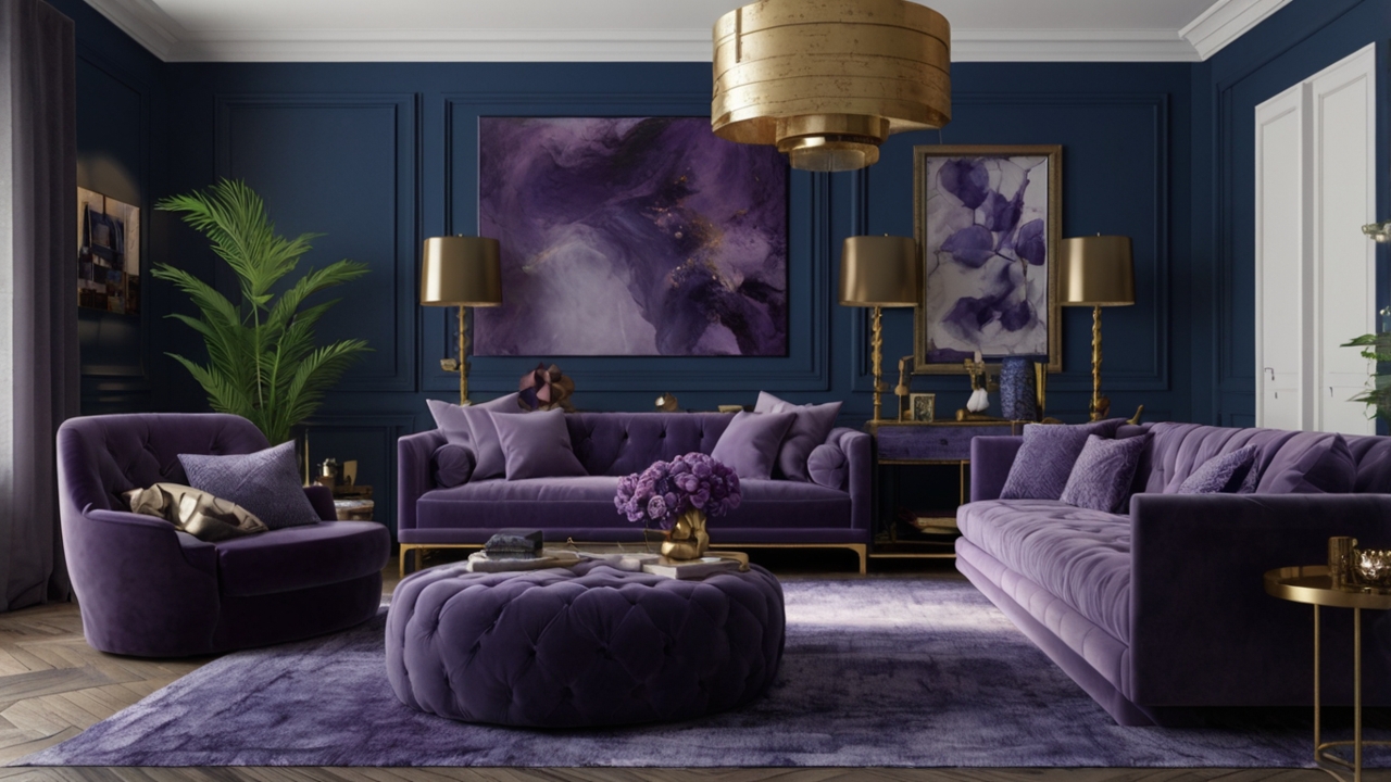 Blue and Purple Living Room Ideas
