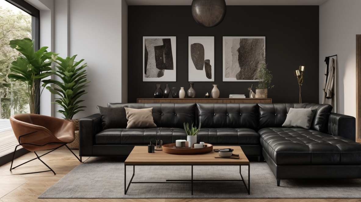 Black Leather Couch Living Room Ideas