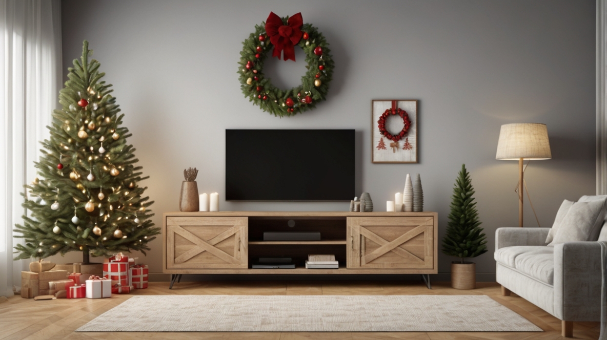 TV Stand Christmas Decor
